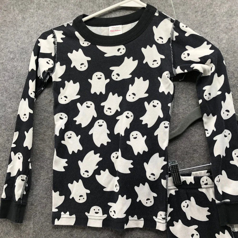 Hanna Andersson Halloween Ghost Long PJ Set Organic Cotton Size 120 US 6-7